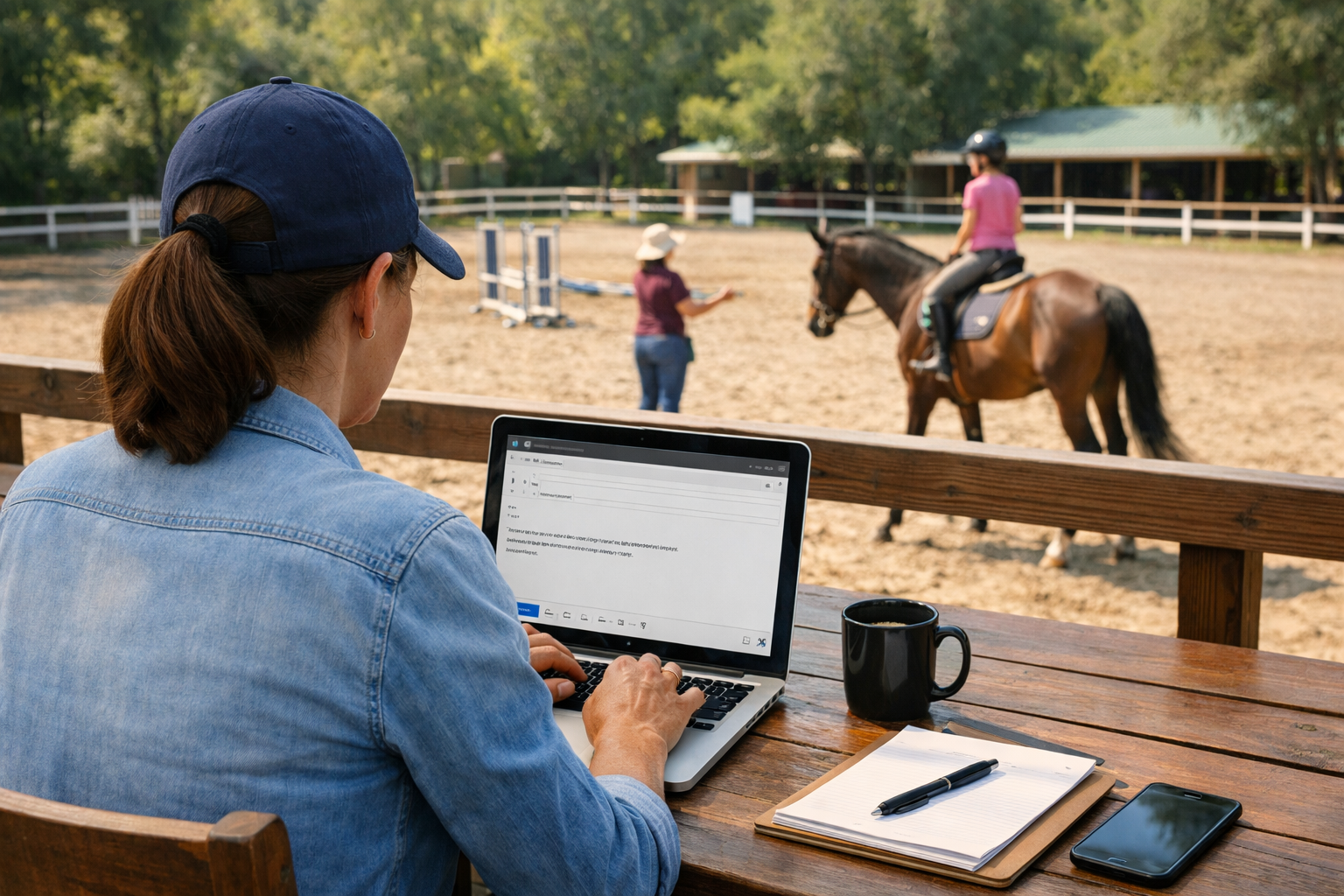 Instructor at a computer